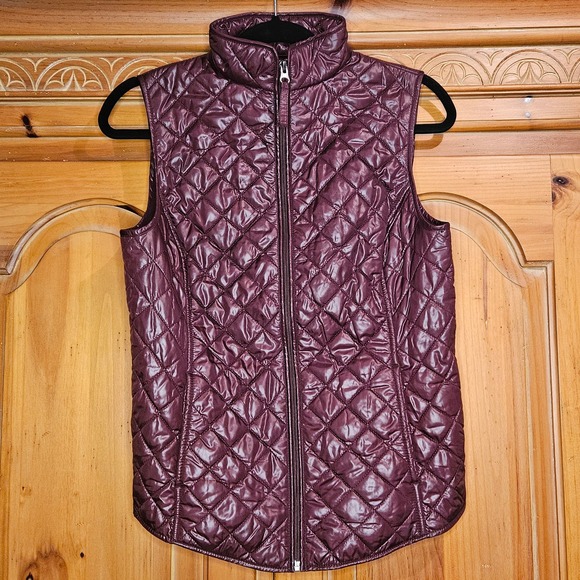 Van Heusen Women’s‎ Quilted Burgundy Vest With Pockets Size Extra Small - Picture 1 of 8